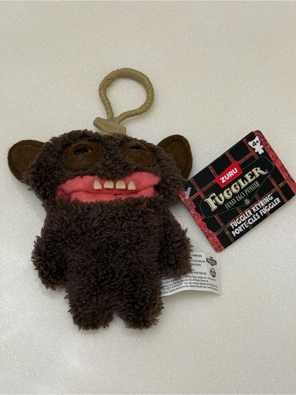 Fuggler Funny Ugly Monster Keyring GRIN GRIN Brown Series 3 5” Keychain Rare